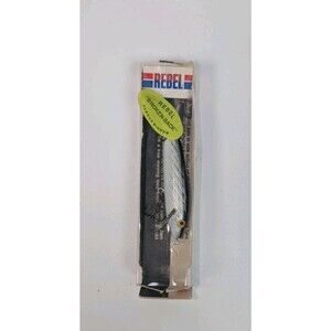 Vintage Rebel Broken-Back Minnow Silver Black Jointed Fishing Lure & Box USA NOS